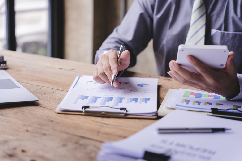 The financiers are calculating personal taxes for their customers.